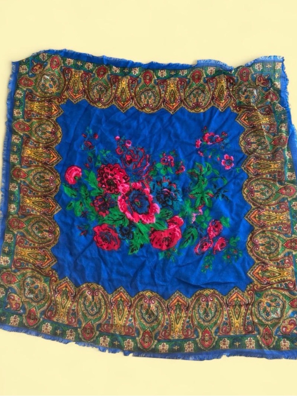 Berkshire Blue Floral Paisley Scarf Wrap 26in